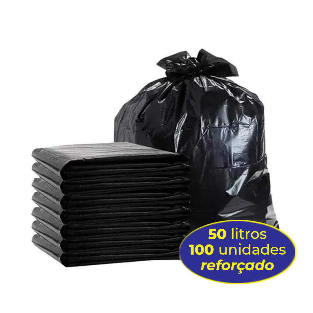 Saco Preto P/ Lixo 50 Litros Reforçado 63x80cm JM