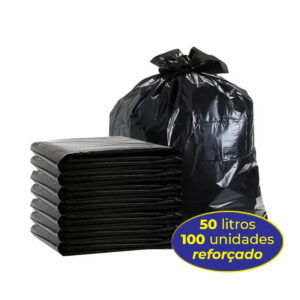 Saco Preto P/ Lixo 50 Litros Reforçado 63x80cm JM